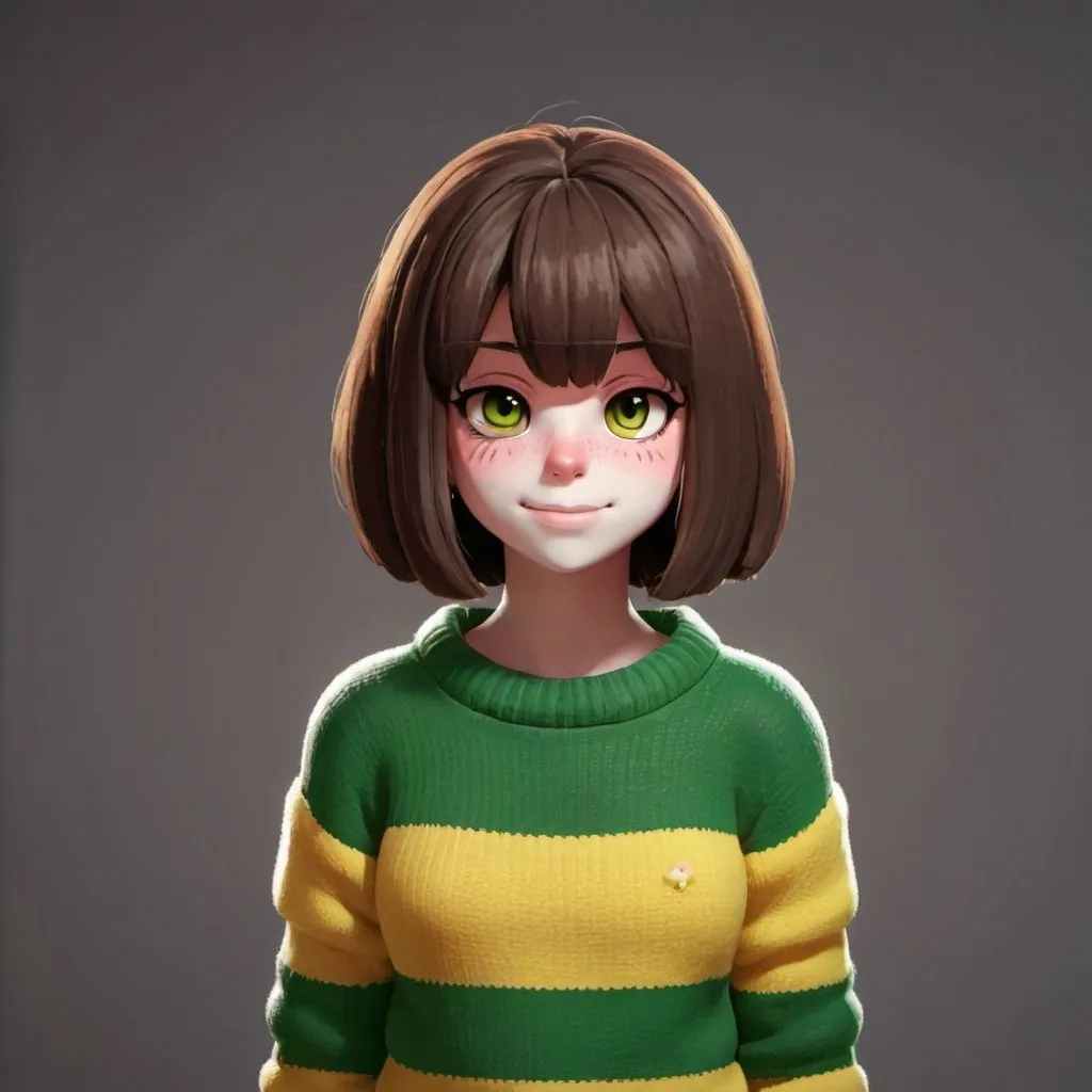 Prompt: Chara from Undertale wearing a sweater 