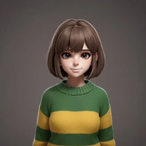 Prompt: Chara from Undertale wearing a sweater 