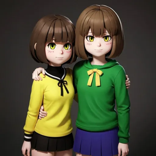 Prompt: Chara and frisk from Undertale 