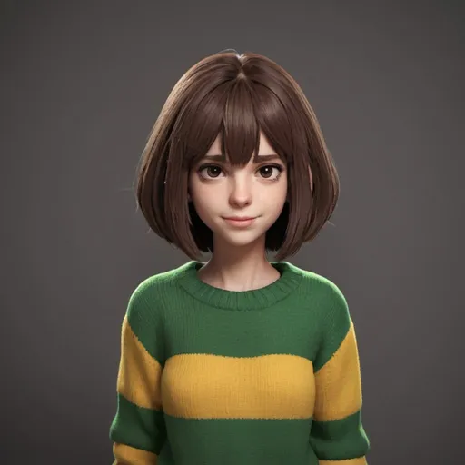 Prompt: Chara from Undertale wearing a sweater 