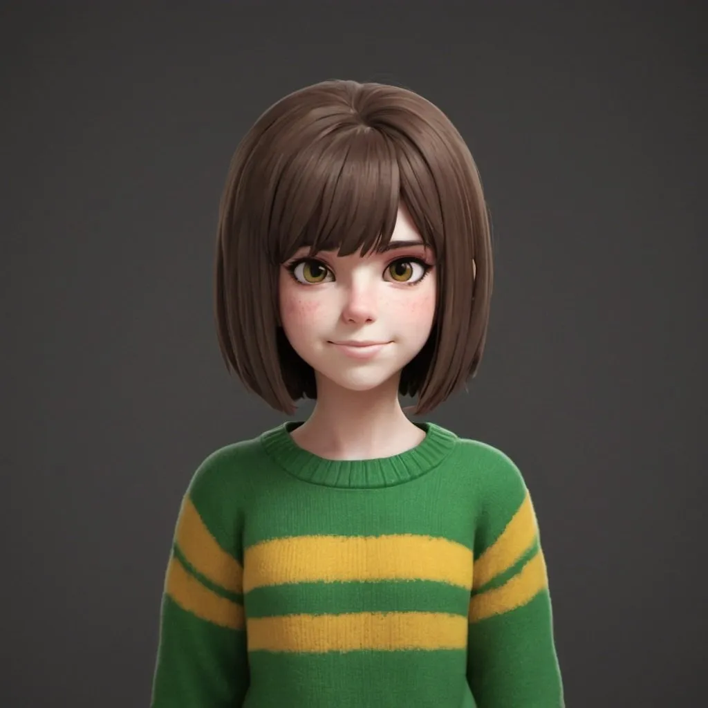 Prompt: Chara from Undertale wearing a sweater 