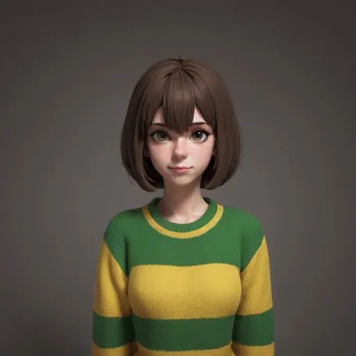 Prompt: Chara from Undertale wearing a sweater 
