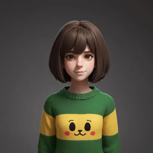 Prompt: Chara from Undertale wearing a sweater 