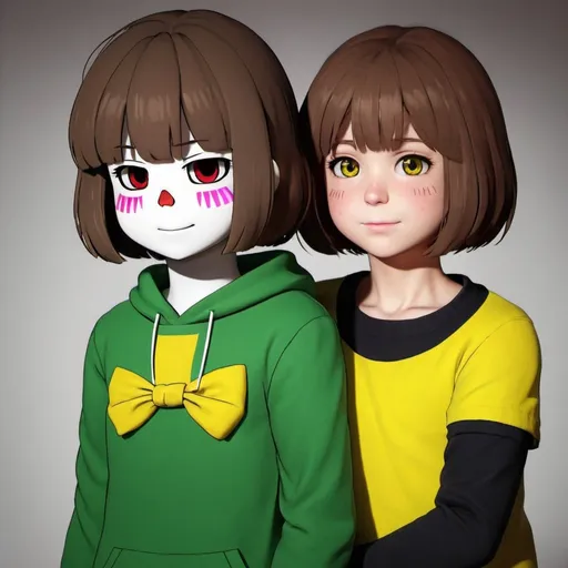 Prompt: Chara and frisk from Undertale 