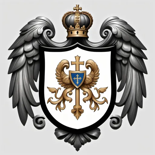 Prompt: Design a family coat of arms and crest that reflects a distinguished lineage rooted in Greek Orthodox faith, with the family name Johnson. The design should blend Greek heritage with symbols of space exploration and resilience.

Key Elements to Include:

	1.	Shield Design:
	•	Center the shield with an Orthodox cross symbolizing faith and unity, with a secondary smaller cross to honor the Orthodox names Michaelangelos (guardian and warrior) and Vassiliki (meaning ‘queen’ or ‘royal’).
	•	Use a color scheme of azure (blue) and argent (silver or white), symbolizing loyalty, truth, and purity.
	2.	Symbols and Emblems:
	•	Incorporate olive branches on either side of the shield to represent Greek heritage and peace.
	•	Add a laurel wreath, symbols of wisdom, honor, and resilience.
	•	Include an astronomical symbol, such as a star or planet, to signify achievements in space exploration and innovation.
	3.	Mantling and Helm:
	•	Above the shield, place a knight’s helmet, facing forward to symbolize honor and equality. The helmet should be draped in mantling of blue and silver to complement the shield’s colors.
	4.	Crest (Above the Shield):
	•	Feature a phoenix rising from flames, symbolizing rebirth, resilience, and the strength to overcome challenges. The phoenix represents the enduring spirit of partnership and shared aspirations.
	5.	Motto (Banner Below the Shield):
	•	Include a banner with the motto ‘Faith, Wisdom, Strength,’ or its Greek equivalent, emphasizing core values of unity, intellect, and resilience.

Overall Style:

	•	The design should blend traditional Greek heraldic elements with symbols of modern achievements, creating a timeless and dignified crest that honors the family’s heritage and vision for the future.”
