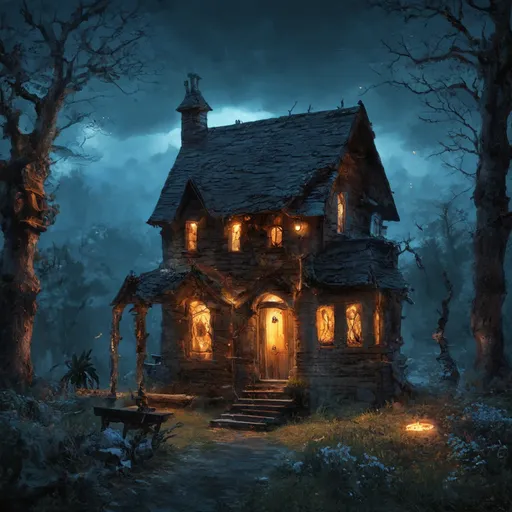 Prompt: A spooky house