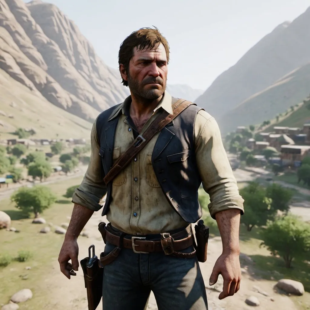 Prompt: Arthur Morgan in Pakistan detailed 8k shot