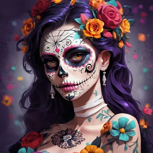 Prompt: sugar skull