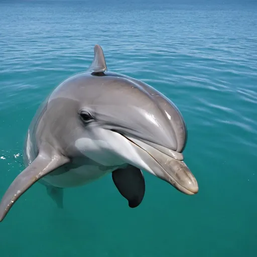 Prompt: a photo of a dolphin swimming in Tor Bay