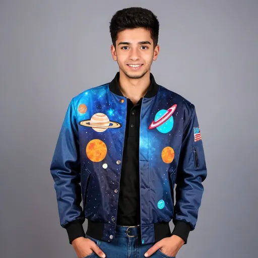 Prompt: Space theme matric jacket
