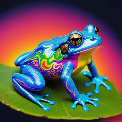Prompt: Psychedelic frog
