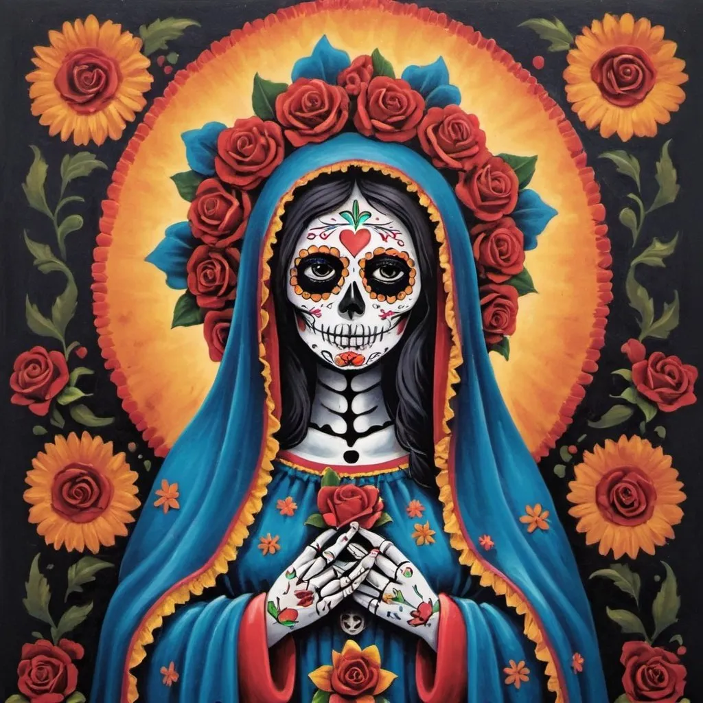 Prompt: Day of the dead mother Mary 