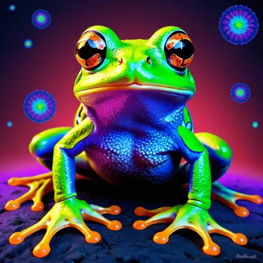 Prompt: Psychedelic frog