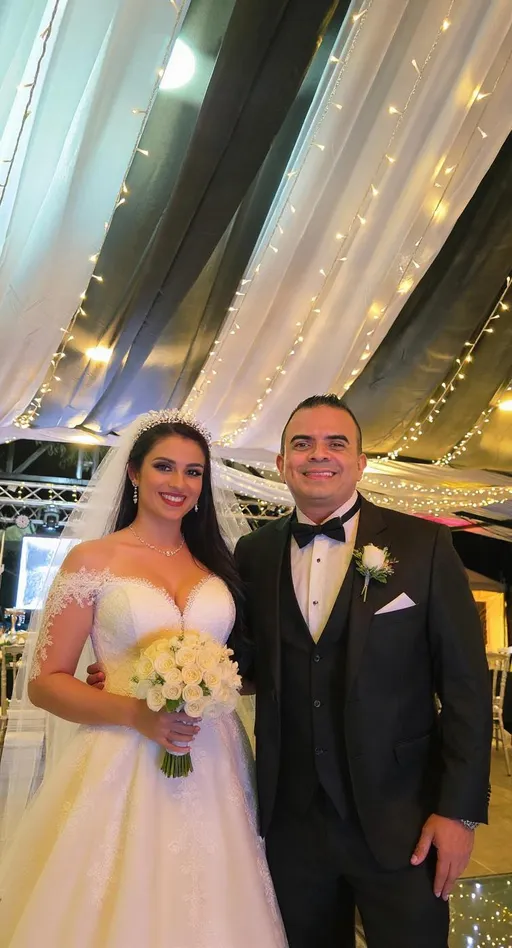 Prompt: Vistenos con trajes de boda o matrimonio bien elegantes. 