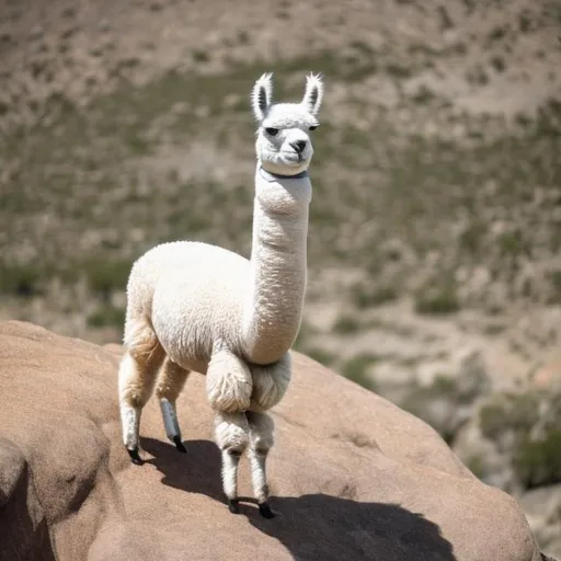 Prompt: llama on a rock

