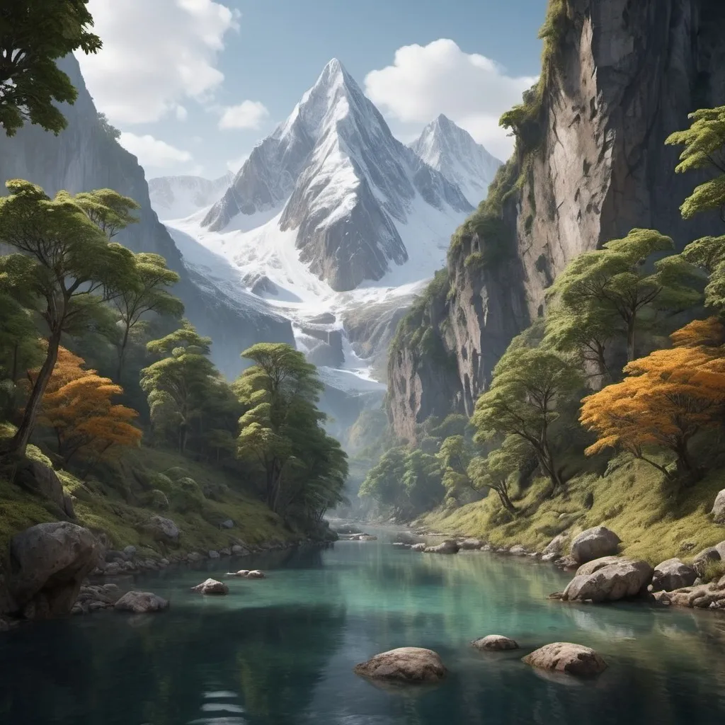 Prompt:  Snow-capped peaks, dense forests, clear rivers, hidden caves.
Possible mythological or historical references, indigenous names, or elements inspired by local folklore.
Awe-inspiring, peaceful, mysterious, rugged, enduring.
Preference for names that are easy to pronounce but can include exotic or poetic elements.