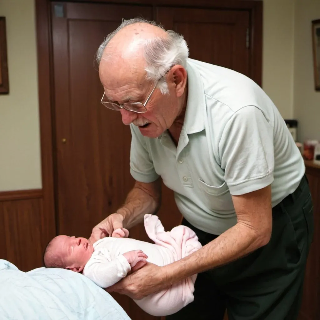 Prompt: grampa killing a newborn
