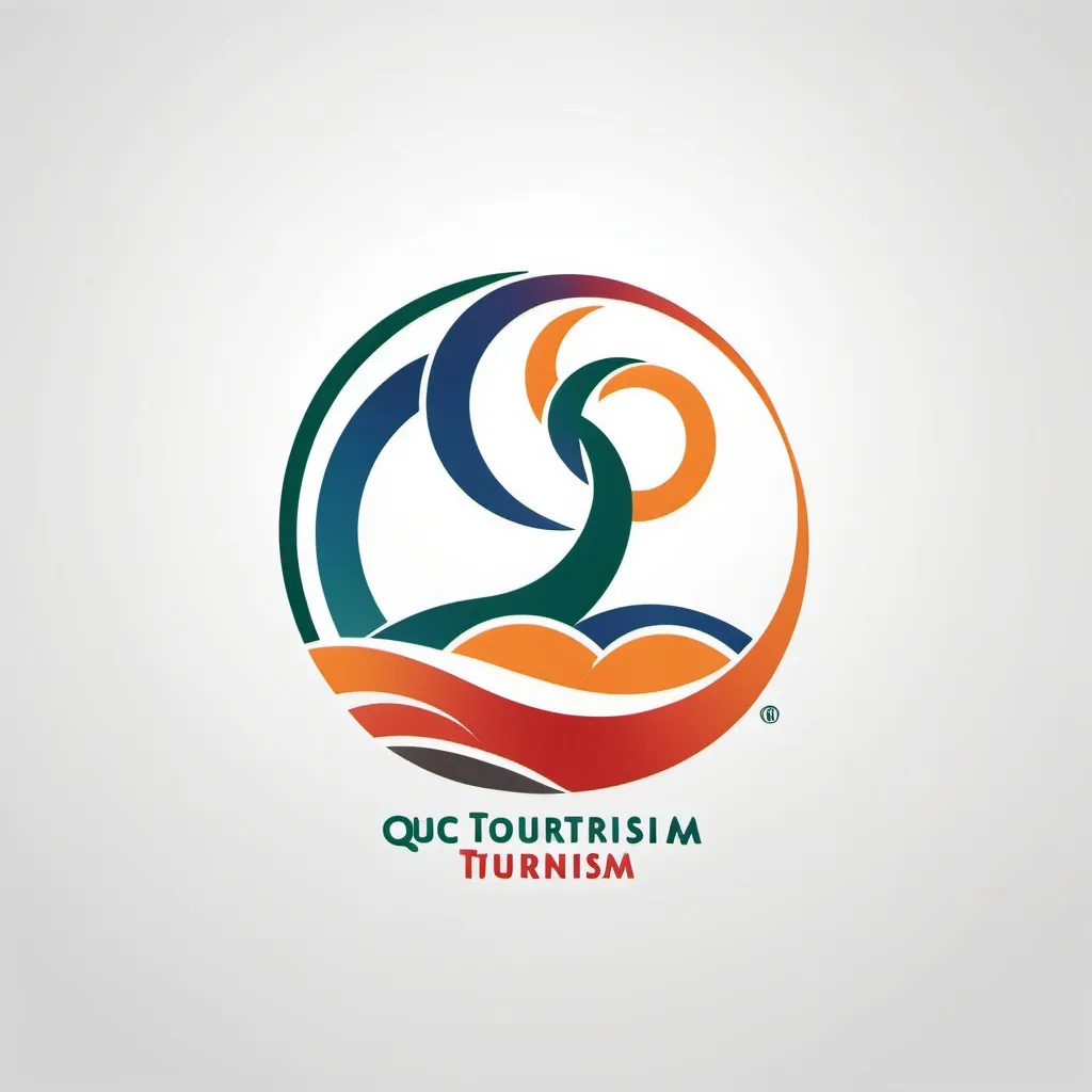 Prompt: Tạo 1 logo thể hiện chủ thể một doanh nghiệp QC Tourism, Màu sắc Châu Á, Nền trắng, Thể hiện sức mạnh, ý chí vươn xa