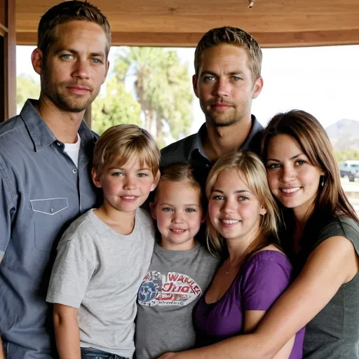 Prompt: Paul walker with family
