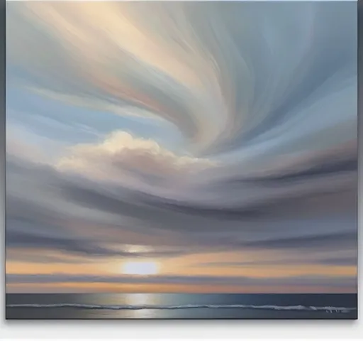 Prompt: Abstract pastel  seascape painting