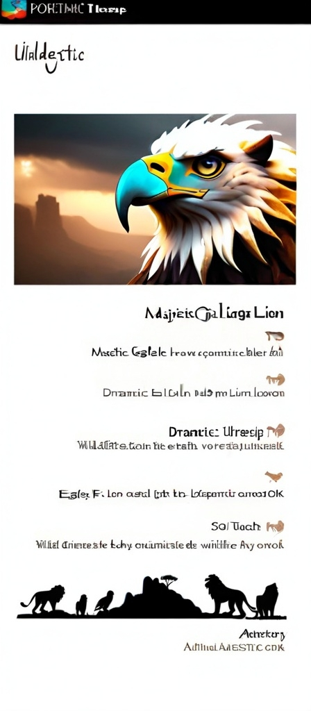 Prompt: (muted theme), majestic eagle, fierce lion, dramatic landscape, earthy tones, gloomy sky, soft light, minimal contrast, touch of mystery, harmonious blend, captivating encounter, high detail, cinematic depth, atmospheric mood, wildlife silhouette, nature's embrace, soft textures, serene yet powerful, breath-taking scenery, ultra-detailed.