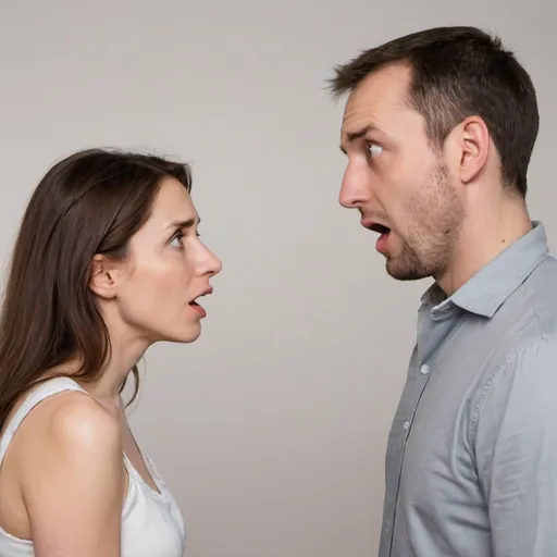 Prompt: a man and a woman seeing each other very far from each other.  The man seems unpleasantly surprised.