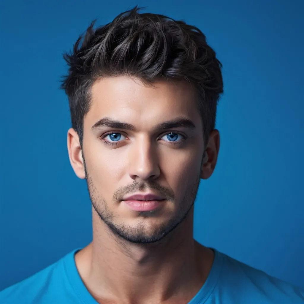 Prompt:  best 
  blue background male 
 pic chart


