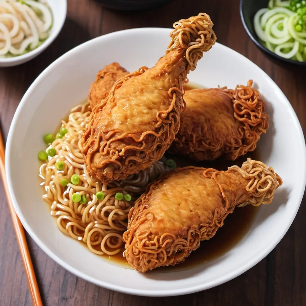 Prompt: Ramen Fried Chicken