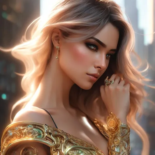 Prompt: real looking female skin for photorealistic image, cyberpunk, closeup, d & d, fantasy, intricate, elegant, highly detailed, digital painting, artstation, concept art, matte, sharp focus, illustration, art in the style of artgerm and greg rutkowski and alphonse mucha