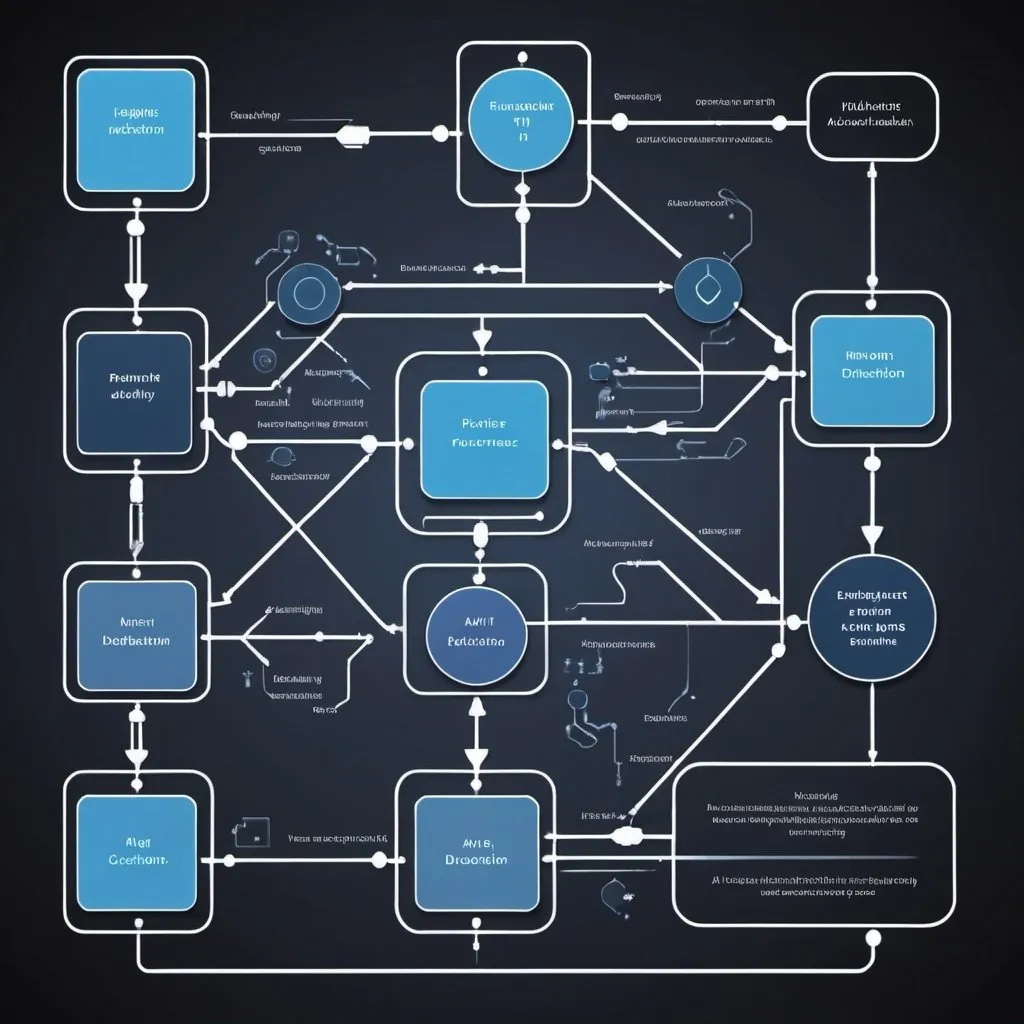 Prompt: A flowchart leading to an AI chip, symbolizing decision pathways.