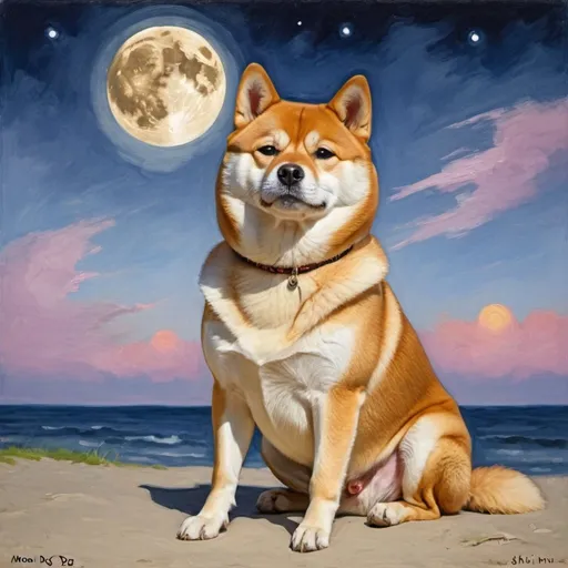 Prompt: Moon dog impressionists shiba inu moondog