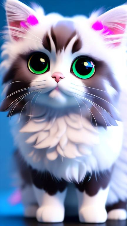 Prompt: cute natural fur female rag doll cat,  cute and adorable, sharp image, digital art, professional anime fanart, 85mm Sigma Art lens, full face frames, artstation, 8K