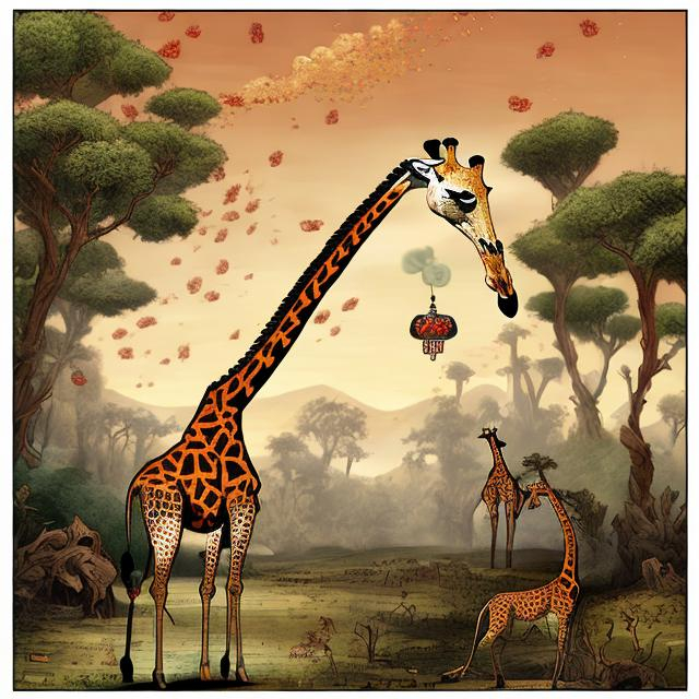 Prompt: A giraffe addicted to opium