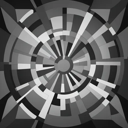 Prompt: Greyscale synchronisation abstract patterns like fragments small celestial 