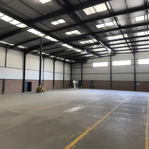 Prompt: warehouse 30m wide x 180m length at 9m bay @ 20 numbers. Front half office with 45 dock leveler 