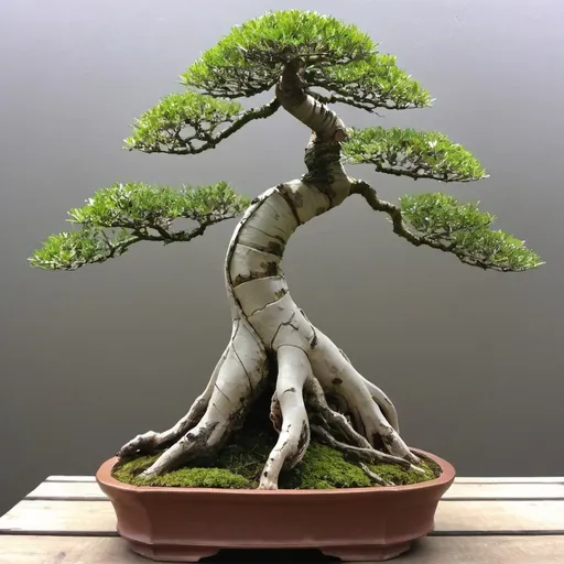 Prompt: Bonsai With female tree trunk body form 
