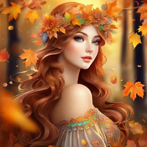 Prompt: Fairie of autumn  (so_beautifullly_composited_&_colors:1.2), precise pivotal details, (wavy_function:1.0), Holographic, Manga_Shading, By NovelAI vector