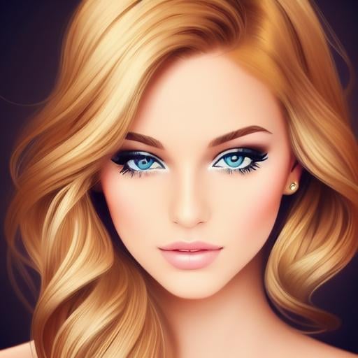 Prompt: voguestyle,| Young female, defined facial features, beautiful eyes,  GOLDEN hair balayage, defined and well structured.  high-heeled shoes,   digital illustration, extreme detail, digital art,  photography,