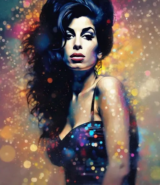 Prompt: Amy Winehouse  bokeh trending on Artstation academic art acrylic art digital art digital illustration elegant cosmic art by Richard Burlet 8K resolution ((Highest quality)) ((masterpiece))、((Ultra-detailed))