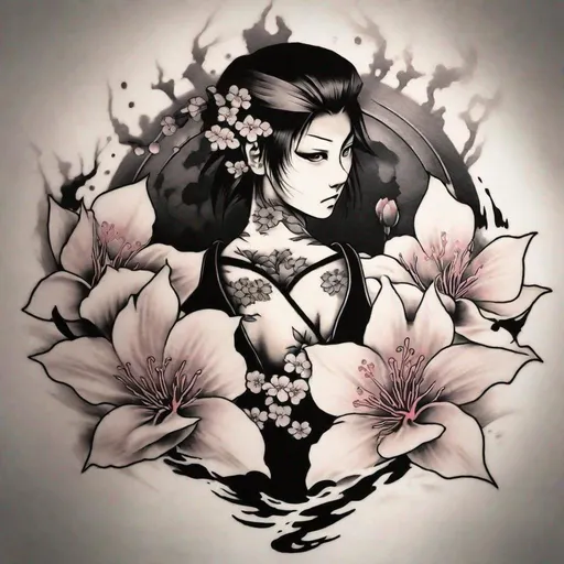 Prompt: Yakuza "Shadow Sakura" Tattoo