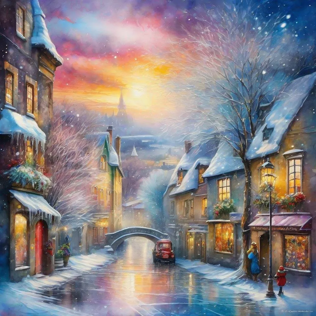 Prompt: Frozen Winter Christmas splashy Watercolour by JB, Waterhouse, Josephine Wall, WLOP, chaotic cinematic pastel colours, perfect Wide long shot visual masterpiecegraffiti art, splash art, street art, spray paint, oil gouache melting, acrylic, high contrast, colorful polychromatic, ultra detailed, ultra quality, CGSociety"