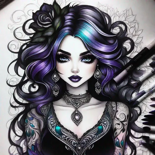 Prompt: Beautiful emo woman
art by Jasmine Becket-Griffith dynamic lighting 8k resolution concept art academic art digital illustration ink drawing ink drawing watercolor digital illustration poster art trending on Artstation trending on Artstation 