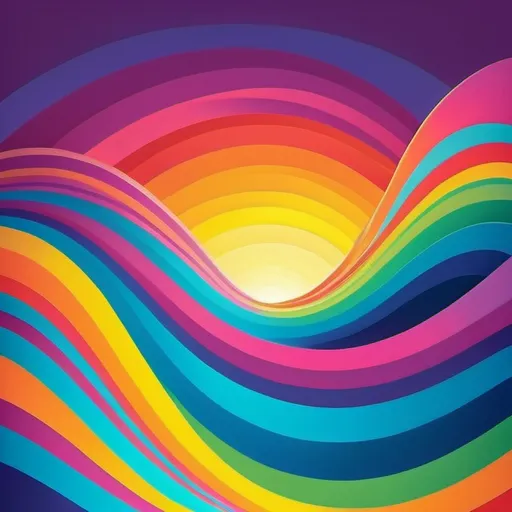 Prompt: Full color illustration, wavy rainbow waves, in the style of 60s kitsch and psychedelia, sharp lighting, highest quality, ultra sharp, ffffound, ultra detailed, magical universe, Dynamic pose, bright and uplifting color hues, misc-vivid