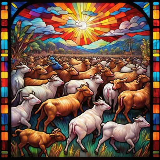 Prompt: Monet style painting of an aztec livestock exploding, villagers gather around it, dynamic pose, ultra detailed, magical world, primary color hues, bright uplifting tones, dynamic lighting, misc-nostalgic, monet styled, fluffy clouds, professional, ultra detailed