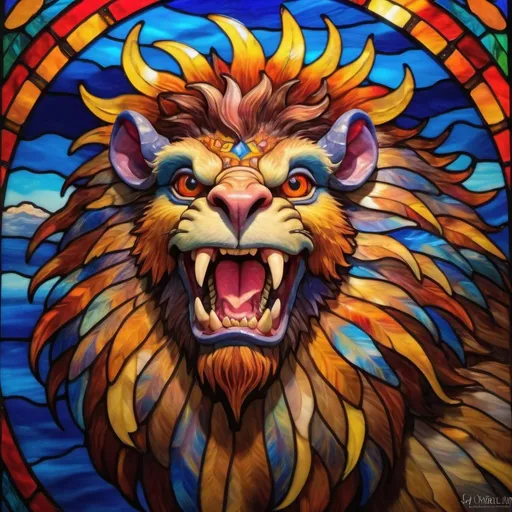 Prompt: Monet style painting of a aztec manticore roaring, ultra detailed, magical world, primary color hues, bright uplifting tones, dynamic lighting, misc-nostalgic, monet styled, fluffy clouds, professional, ultra detailed