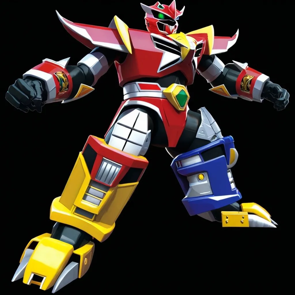 Prompt: mighty morphin power rangers dino megazord