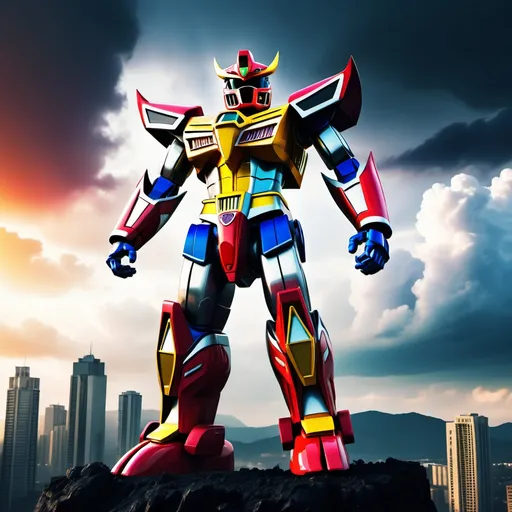 Prompt: mighty morphin power rangers megazord