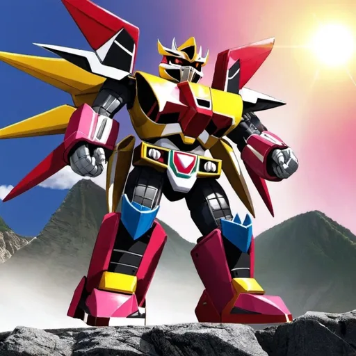 Prompt: Mighty Morphin Power Rangers Dino Megazord