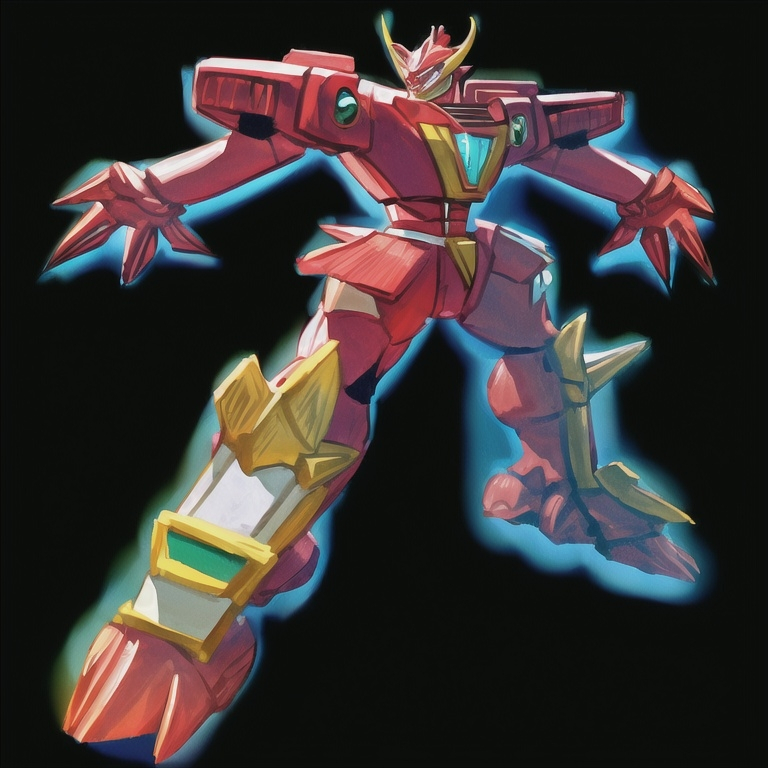 Prompt: mighty morphin power rangers dino megazord