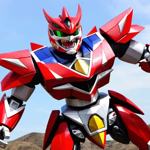 Prompt: power rangers dino megazord